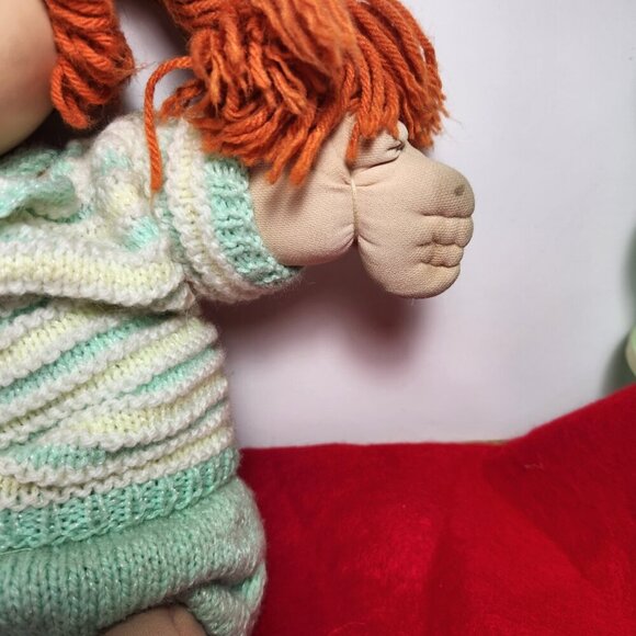 Vintage Cabbage Patch Girl Doll Red Yarn Hair Blue Eyes 1978 1983 OAA OK Factory - Picture 6 of 16